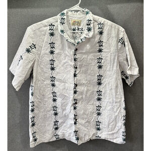 ROYAL HAWAIIAN CREATIONS White Print Hawaiian Shirt with Sea Turtles